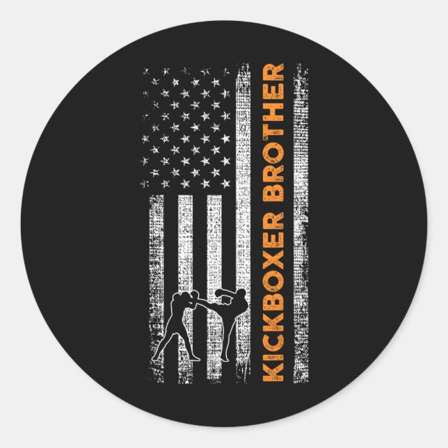 Sticker Rond Frère de kickboxing (Devant)