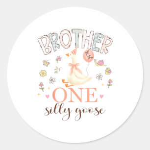 Sticker Rond Frère de la fille qui fête son 1er anniversaire, l