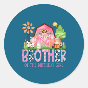 Sticker Rond Frère de la fille qui fête son anniversaire 1er an