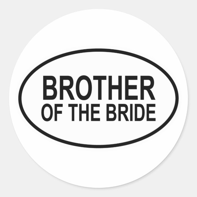 Sticker Rond Frère de la Mariage mariée Oval (Devant)