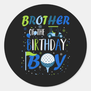 Sticker Rond Frère De L'Anniversaire Garçon Trou Dans Un Sport