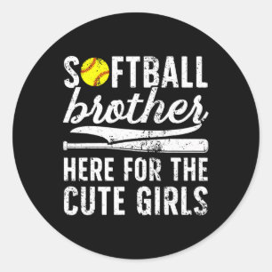 Sticker Rond Frère doux ici pour les jolies filles Frère doux