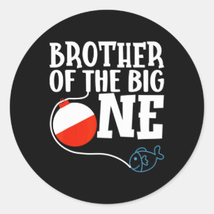 Sticker Rond Frère Du Big One Fishing Boy Premier Anniversaire
