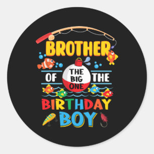 Sticker Rond Frère Du Big One Pêche 1er Anniversaire Ofish