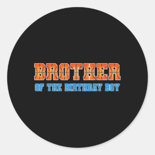 Sticker Rond Frère du garçon de la fête d'anniversaire Thème de