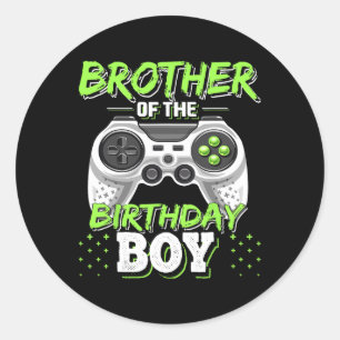 Sticker Rond Frère du garçon du jour de l'anniversaire correspo
