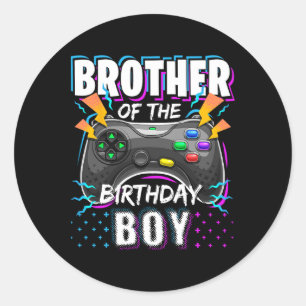 Sticker Rond Frère du garçon du jour de l'anniversaire correspo