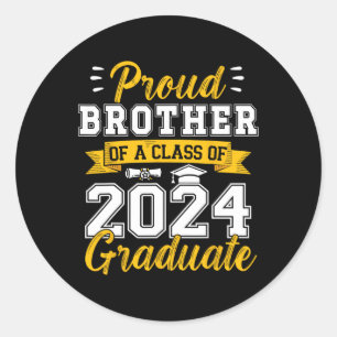 Sticker Rond Frère D'Un Cl De 2024 Diplômé Supérieur Diplômé