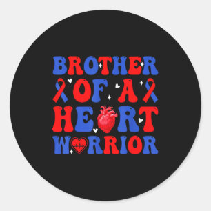 Sticker Rond Frère d'un guerrier du cœur malformation cardiaque
