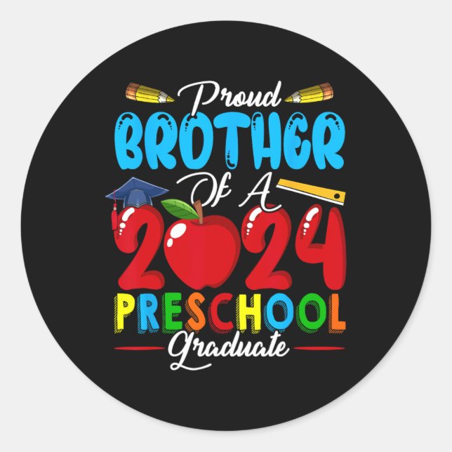 Sticker Rond Frère D'Une Famille D'Enseignement Secondaire De 2 (Devant)
