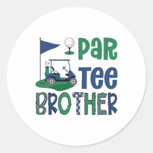 Sticker Rond Frère golfeur fête d'anniversaire famille M