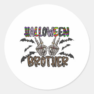 Sticker Rond Frère Halloween