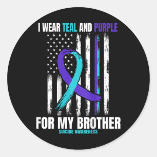Sticker Rond Frère Prévention du suicide Drapeau américain
