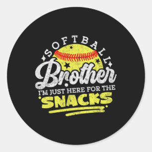 Sticker Rond Frère Softll Je suis juste là pour les snacks Drôl