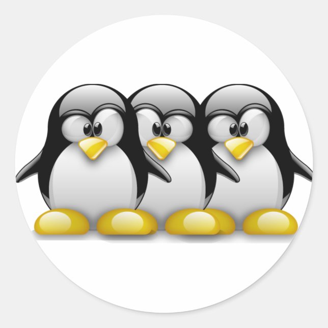 STICKER ROND FRÈRES TUX LINUX (Devant)