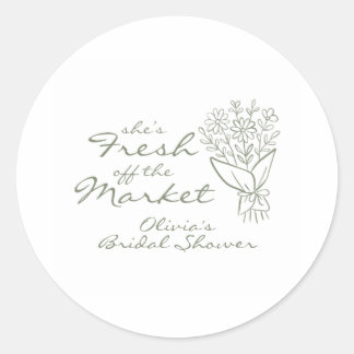 Sticker Rond Fresh off the Market Bridal Shower