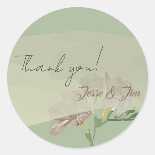 Sticker Rond Fresia sur sauge (Devant)