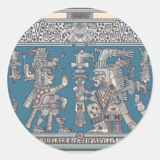 Sticker Rond Fresque maya Tulum
