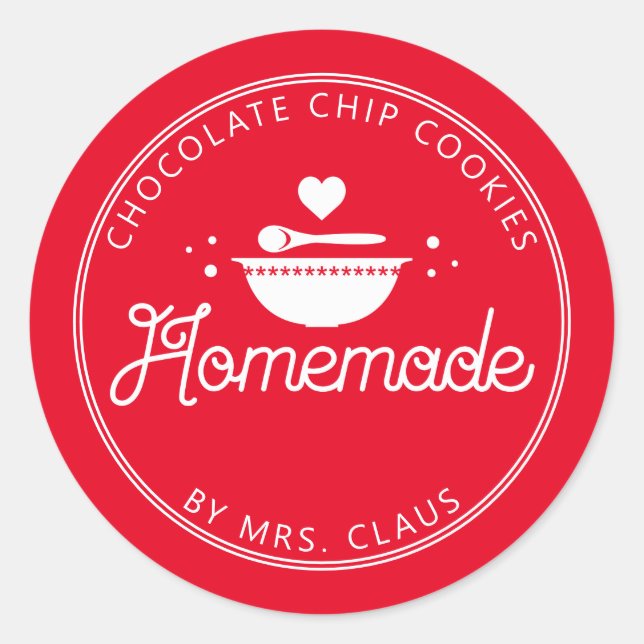 Sticker Rond Friandise des Fêtes fait maison (Devant)