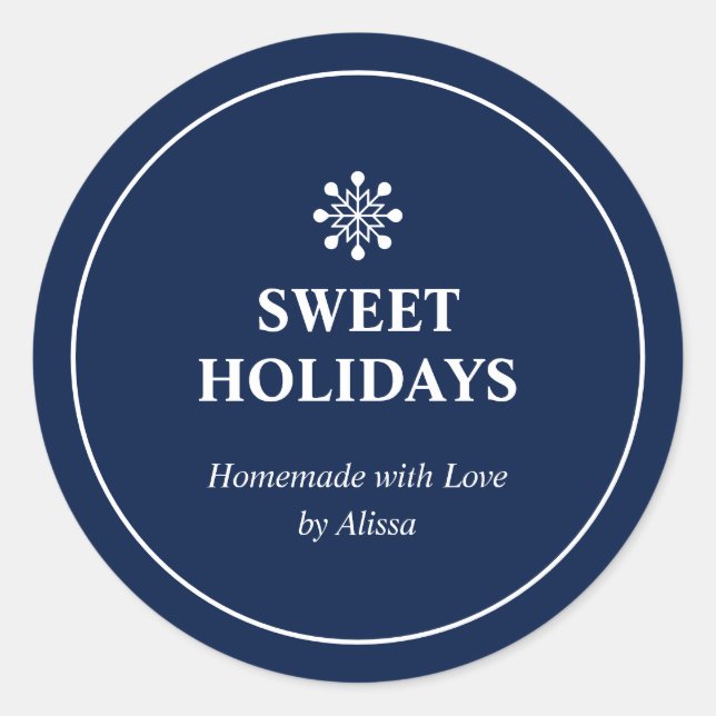 Sticker Rond Friandises de Noël maison vertes pour les fêtes (Devant)