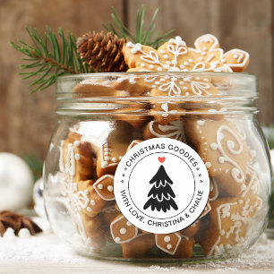 Sticker Rond Friandises de Noël modernes personnalisées en form