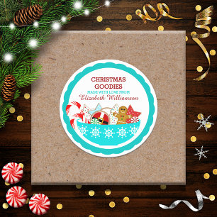 Sticker Rond Friandises de Noël personnalisées