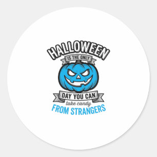 Sticker Rond Friandises d'Halloween de inconnus Vintage Citroui