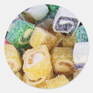 Sticker Rond Friandises Sucreries Dessert Paix Amour Fête Desti