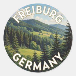 Sticker Rond Fribourg-en-Brisgau Allemagne Collines Vertes Voya