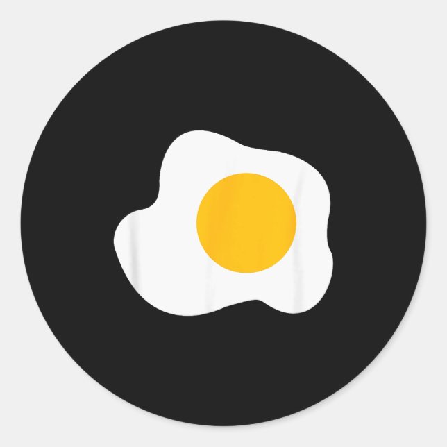Sticker Rond Fried Egg Graphic Funny Breakfast Eggs Lover  (Devant)
