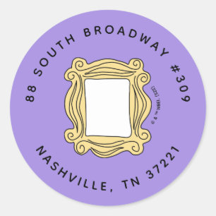 Sticker Rond FRIENDS™   Cadre de fenêtre d'anniversaire Adresse