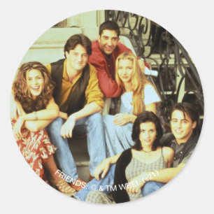 Sticker Rond FRIENDS™   Casting assis sur le perron