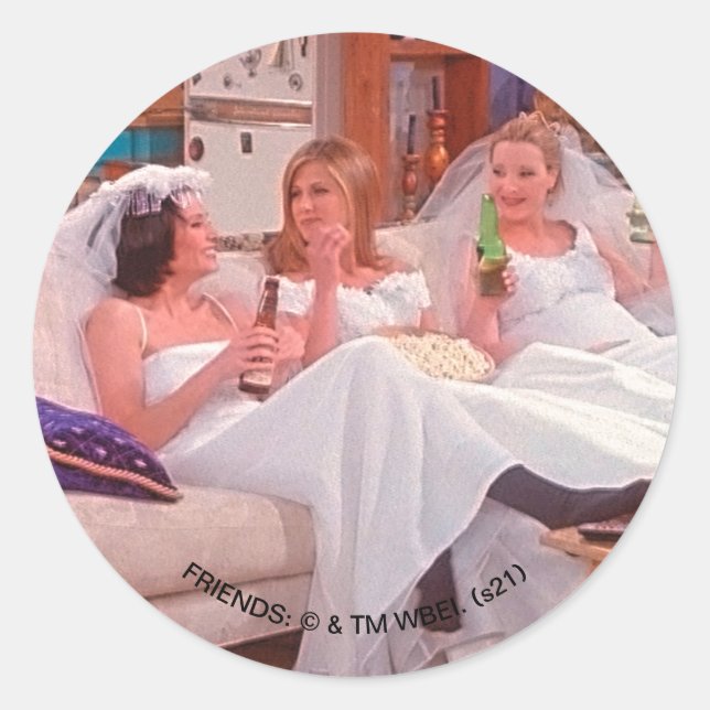 Sticker Rond FRIENDS™ | Les Filles en Robes de Mariée (Devant)