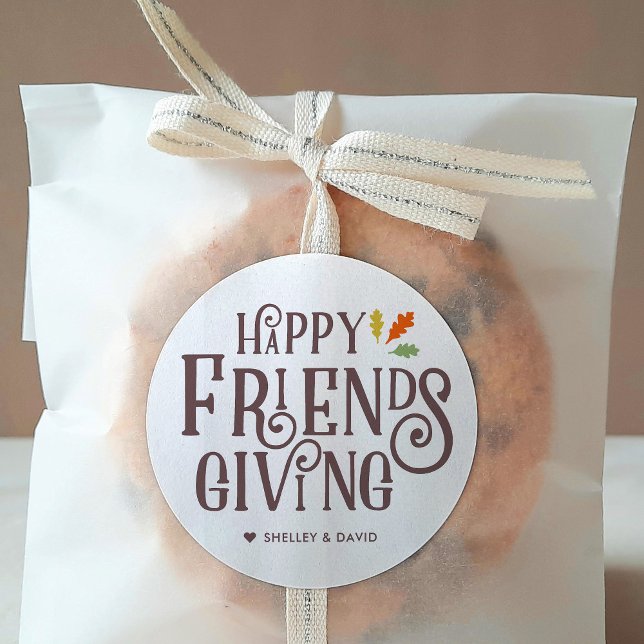 Sticker Rond Friendsgiving | Couleur de l'automne (Créateur téléchargé)