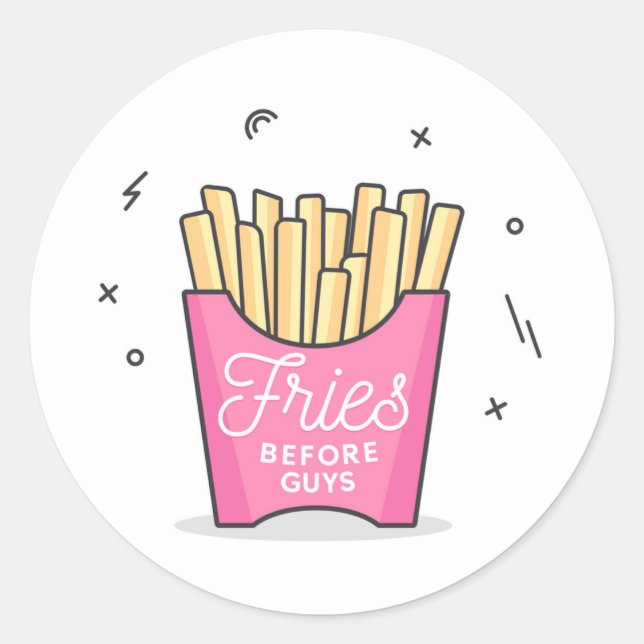 Sticker Rond Fries avant les garçons (Devant)