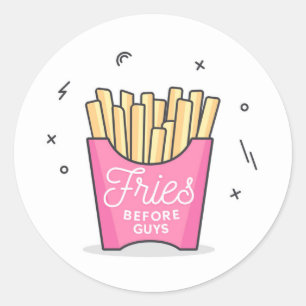 Sticker Rond Fries avant les garçons