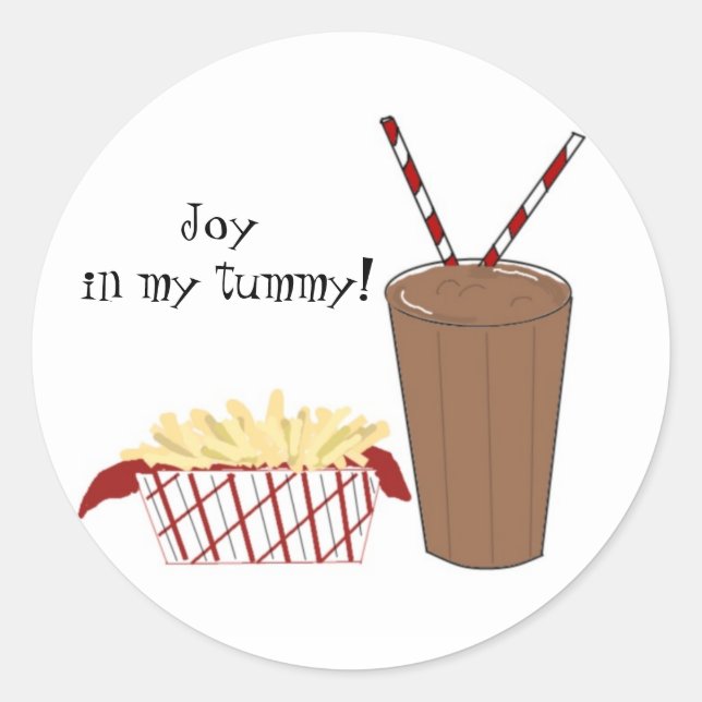 Sticker Rond Fries françaises et Milkshake (Devant)