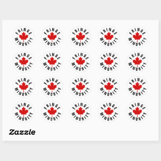 Sticker Rond Fringe Minorité canadienne Feuille d'érable rouge