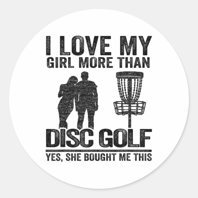 Sticker Rond Frisbee Golf Sket J'aime ma fille plus que Disc Go (Devant)