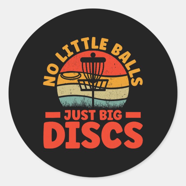 Sticker Rond Frisbee Pas Petit Juste Gros Disques Rétro Disc Go (Devant)