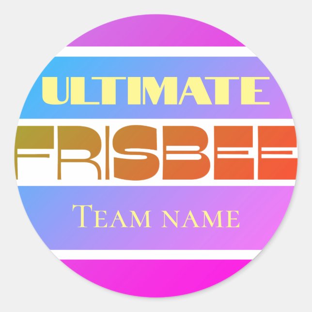 Sticker Rond Frisbee personnalisable rose chaud (Devant)