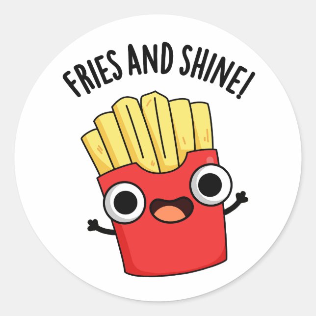 Sticker Rond Frites Et Brille Blagues Nourriture Drôle  (Devant)