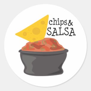 Sticker Rond Frites et Salsa