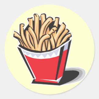 Sticker Rond frites rétro design