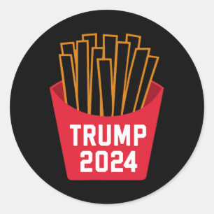 Sticker Rond Frites Trump 2025 Trump 2025 Frites Trump 