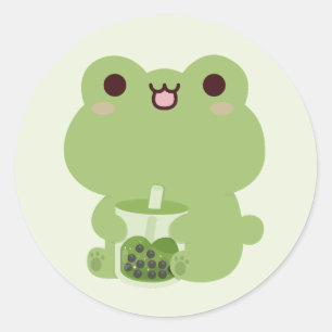 Sticker Rond Frog Boba