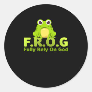 Sticker Rond FROG funny definition fully rely on god