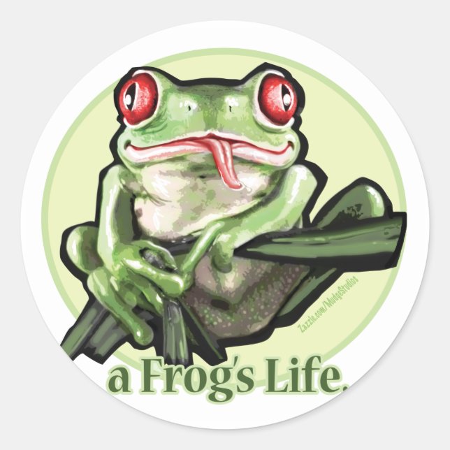 Sticker Rond frog_life_zazzle1 (Devant)