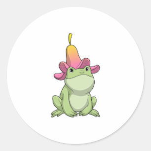 Sticker Rond Frog with Plumeria