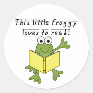 Sticker Rond Froggy aime lire les T-shirts et les cadeaux